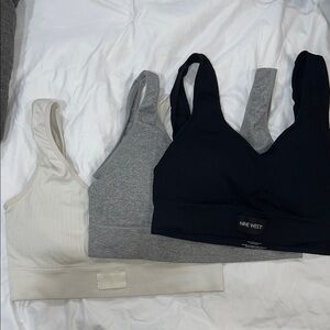 Nine West Sports Bras - Black, Gray, and Cream